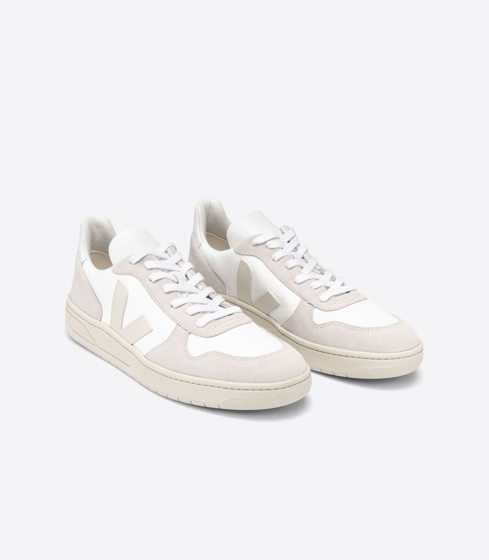 Veja Sneakers Mens - V-10 B-mesh - White/Beige - 3678XNTQB